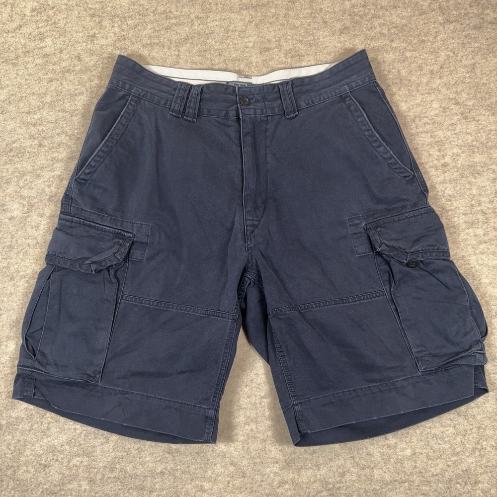 Vintage Polo Ralph Lauren Mens size 33 Baggy Cargo Shorts 9.5" Inseam Navy Blue